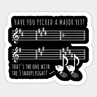 Funny Music School - Pick a Major Sticker